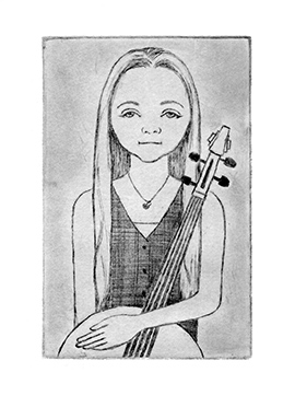 Katrina drypoint portrait