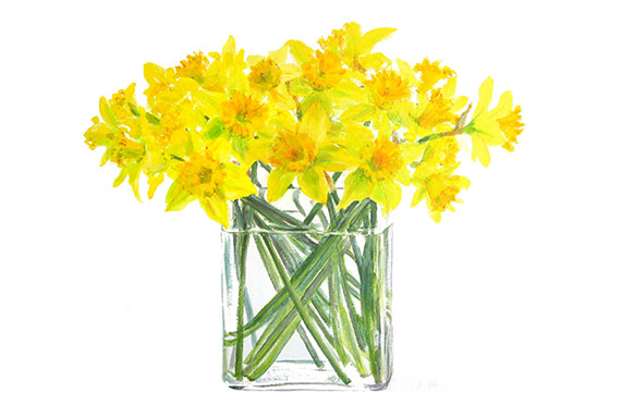 Daffodils acrylic painting