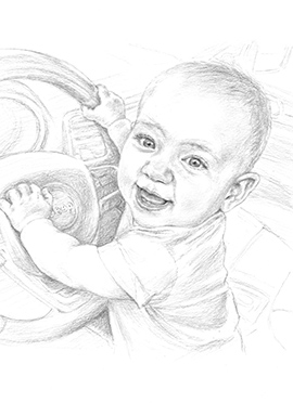 Ruby pencil portrait