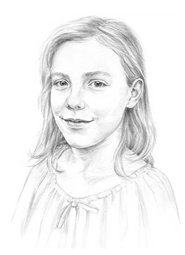 Tamsin pencil portrait