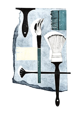 Brushes IV collagraph