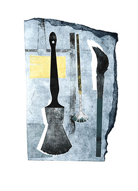 Brushes VII collagraph