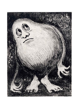 Monster1 drypoint print