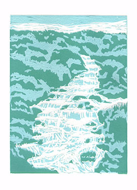 Stream linocut